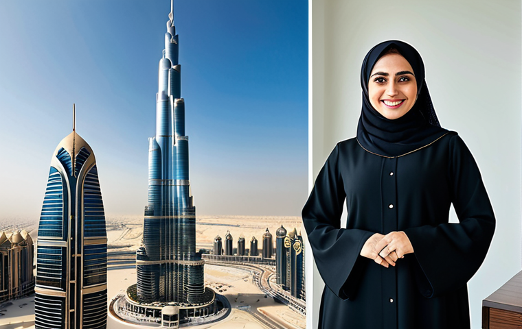 **
"A professional businesswoman, fully clothed in a modest, tailored abaya, stands in a modern Dubai office with Burj Khalifa in the background. She is smiling confidently. Appropriate attire, safe for work, perfect anatomy, correct proportions, well-formed hands, natural pose, professional photography, high quality, family-friendly."
**