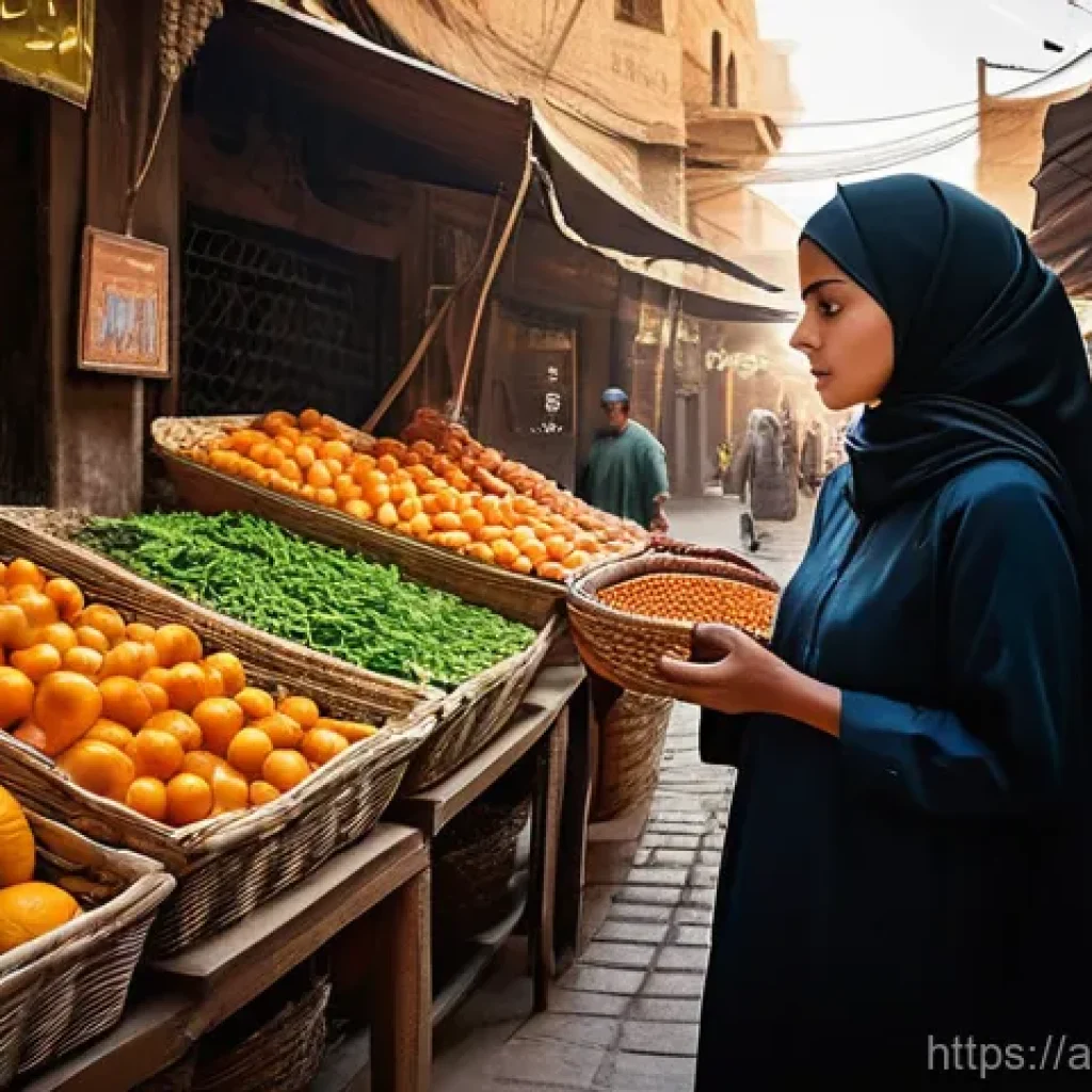 기회 포착을 위한 상황 분석 기법 - **Prompt:** "A captivating scene in a vibrant, bustling traditional Arab souk at golden hour. A thou...